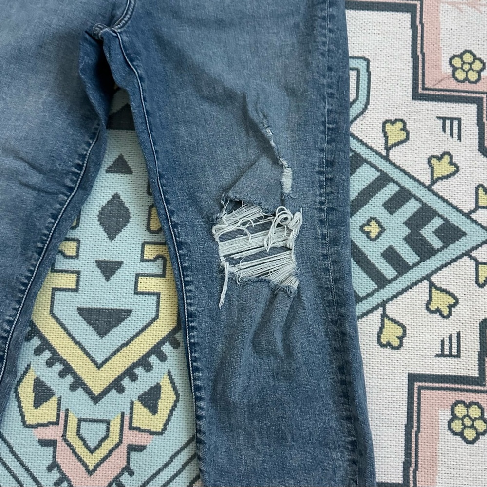Express Stretch Ripped Mom Jean Super High Rise - Picture 4 of 14